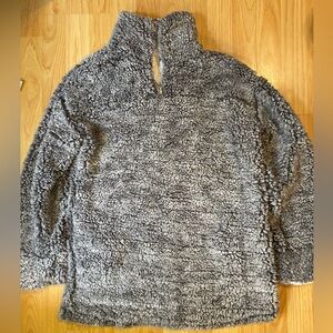 Cozy Gray Sherpa Pullover